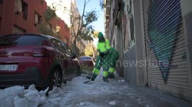 Madrid reactivated after heavy snowfall of Filomena in Madrid 12nd January, 2021.