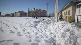 Rayo Majadahonda asks his supporter for help, hands and shovels to remove the snow from the football field in Madrid 13rd January, 2021.