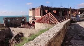Heavy rains damaged a ancient fortress wall in the southern town of Ulcinj, Montenegro