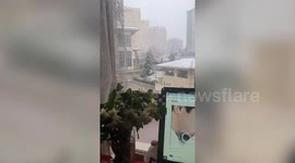 Snow falls as temperatures plunge in Ankara, Turkey