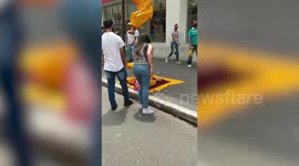 Illusionist Levitates On A Stick In Brazil