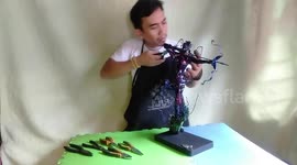 Artist Creates Four-Headed Dragon Sculpture Using Discarded Metal