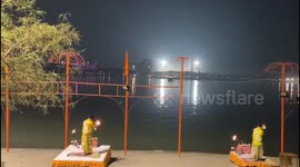 Prayers to The River Ganga in Kolkata, India