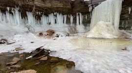 Frozen waterfall in Green Bay is a spectacle to see in Wequiock Falls