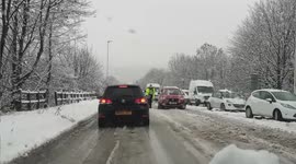 Snow causes chaos on Stanningley Bypass west yorkshire Timelapse