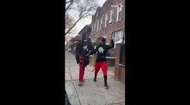 Stuntman Showing Different Way To Catch The Train