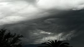 Strange cumulonimbus underbelly waves and swirls timelapse V03165