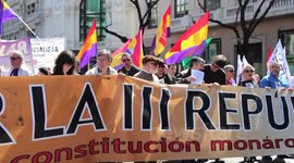Spain-anti-monarchy demo