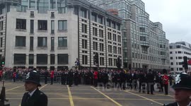 Margaret thatchers funeral showing suport.