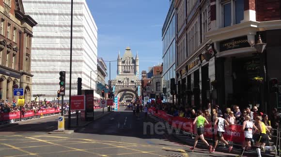 View from Tower Bridge, London Marathon