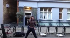 Busker on Rathbone Street