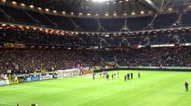 AIK players and fans hold a minute's silence AFTER victory against IFK