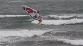 Windsurfing in a Cornish Storm