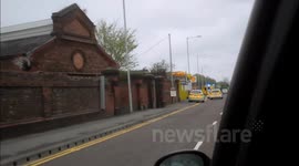 Car crashes into petrol station on New Chester Road - A41 -  18/05/2013