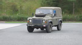British Army convoy fills up at petrol station somewhere in the UK 2/3