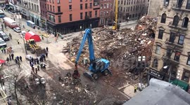 Searches of East Village explosion site