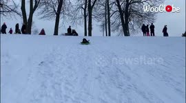 Funny Sledding Mishap at Killer Hill