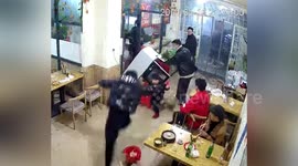 Chinese man's quick reaction saves three-year-old from being hit by falling steriliser cabinet