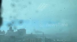 Timelapse video shows New York hit by snow squall