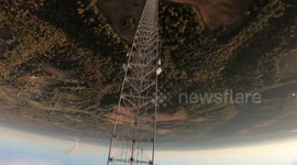Watch this vertigo-inducing drone footage as camera plunges from Kentucky's highest antenna
