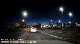 Dashcam spots strange light in the sky over UK supermarket