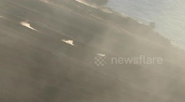 Stromboli volcano a volcanic bomb rolling into the Sciara del Fuoco