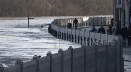 Flooding in Bewdley, Worcestershire as flood barriers breached after Storm Christoph