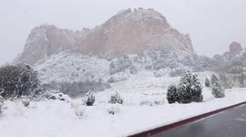 Snowfall in the Garden of the Gods