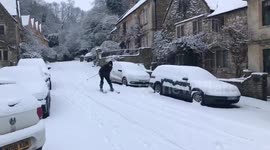 Skiing comes to Castle Combe!#uksnow https://t.co/0npz7bil0d