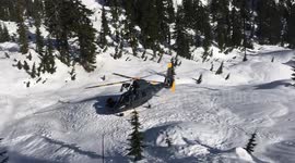 Dramatic helicopter mountain rescue on Mt Seymour, BC, Canada