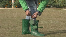 Inventor builds 'intelligent' boots with built-in guns that can track enemy from 20km away