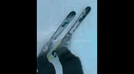Musician Makes Song with Skis