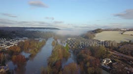 Flood barriers in Bewdley are overtopped overnight with residents close to the river under water