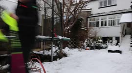 Schoolboy skiing ace follows footsteps of Eddie the Eagle by ski-jumping in garden