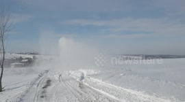 Snow kite after the winter storm aftermath