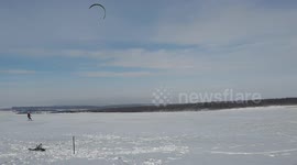 Snow kite after the winter storm aftermath