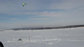 Snow kite after the winter storm aftermath