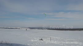 Snow kite after the winter storm aftermath