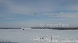 Snow kite after the winter storm aftermath