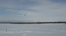Snow kite after the winter storm aftermath