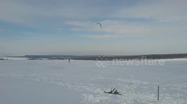 Snow kite after the winter storm aftermath