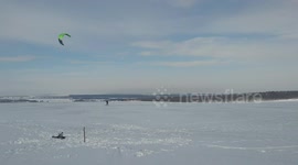 Snow kite after the winter storm aftermath
