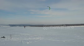 Snow kite after the winter storm aftermath