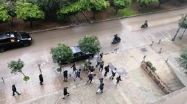 Group of protests after the funeral