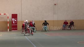 Gaza girls with disabilities practice their favorite sport of basketball