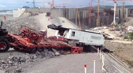 Brake failure sees 400-ton crane crash down hill in Venezuela