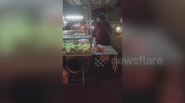 Newsflare Edit - Adorable Puppy Tries To Sleep On Moving Fruit Cart