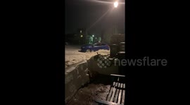 Car swept away in Portland, Dorset after tidal surge breaches flood defences