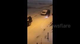 Philadelphia dad pushes kids on sled using electric skateboard