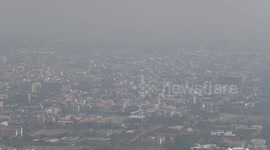 Air pollution in Thailand reaches unhealthy levels as viewed from Doi Suthep